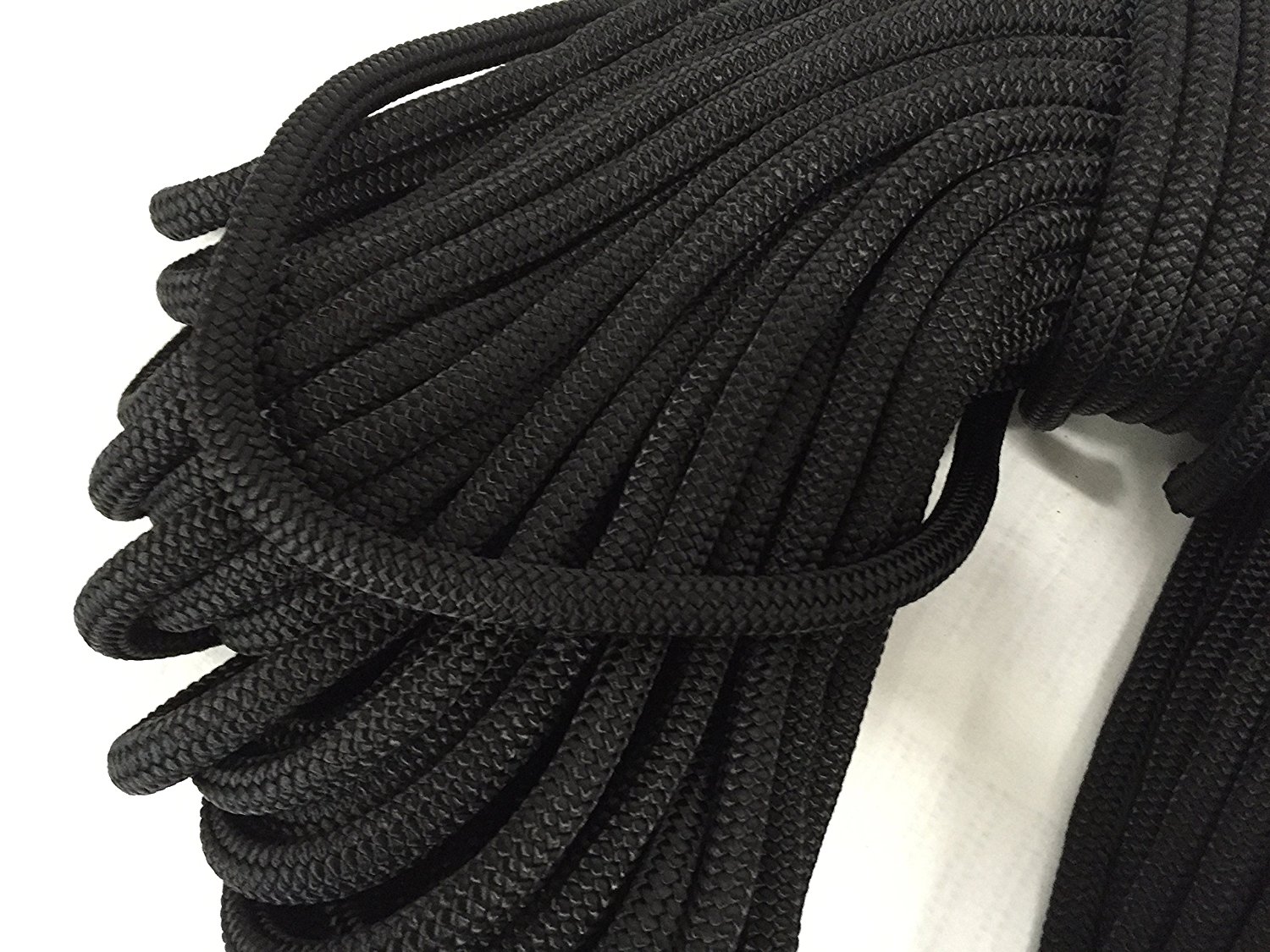 1/2 Inch by 100 Feet Black Double Braid Nylon Rope